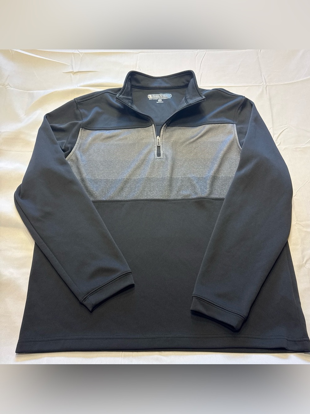Pebble Beach Men’s Zip-Up Sweater in Black and Gray
